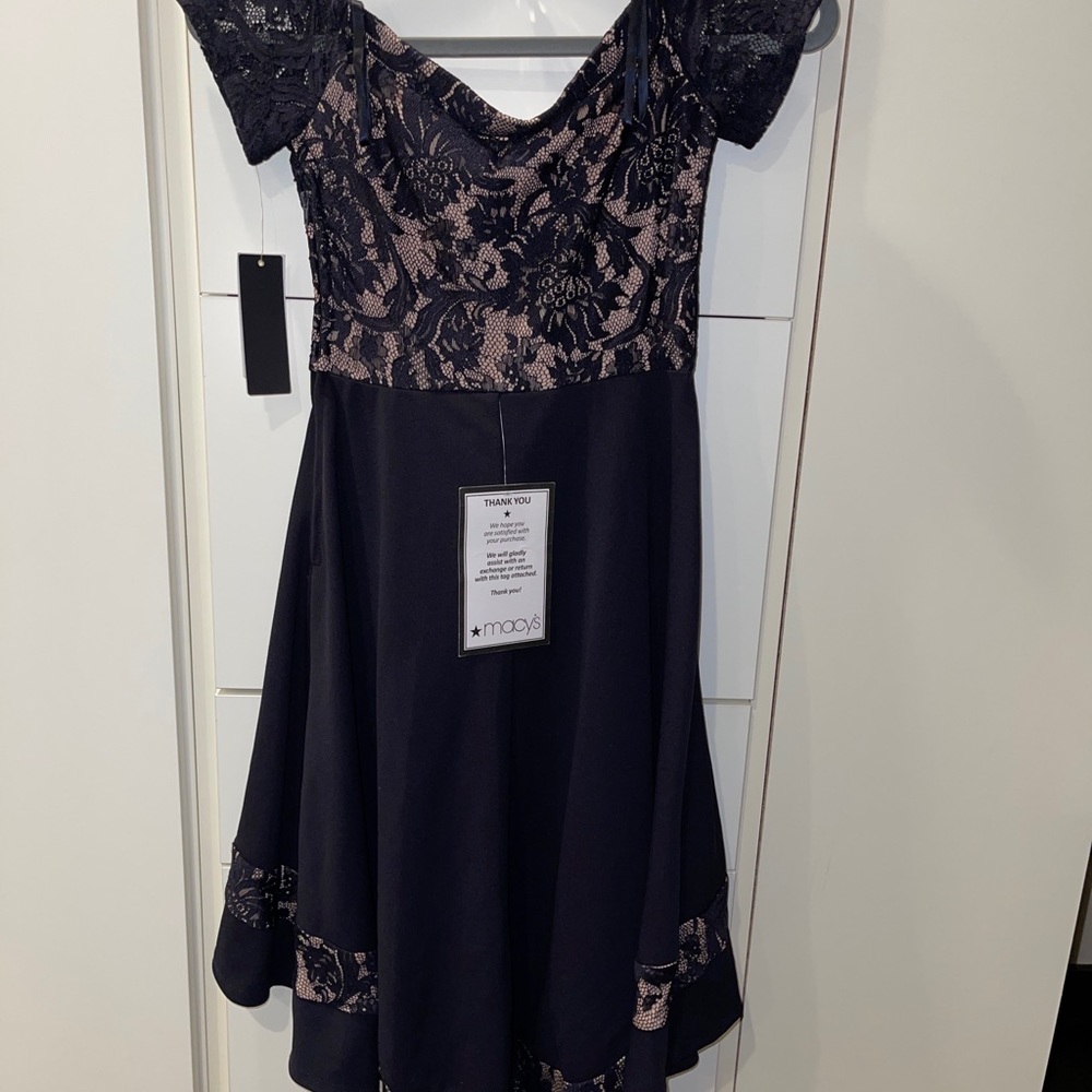 Juniors Strapless Blue Highlow Dress !